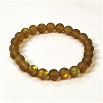 QCRB524-06-8mm COFFEE MERMAID GLASS BRACELET IN MATTE FINISH