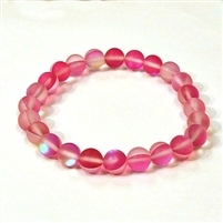 QCRB524-08-8mm ROSE MERMAID GLASS BRACELET IN MATTE FINISH