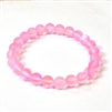 QCRB524-10-8mm PINK MERMAID GLASS BRACELET IN MATTE FINISH