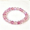 QCRB524-12-8mm LT. PURPLE MERMAID GLASS BRACELET IN MATTE FINISH