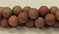 QRB111-10mm REDWOOD JASPER MATTE FINISH BEADS