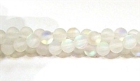 QRB524-01-6mm CLEAR MERMAID GLASS BEADS MATTE FINISH