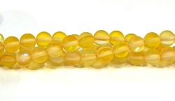 QRB524-04-6mm YELLOW MERMAID GLASS BEADS MATTE FINISH