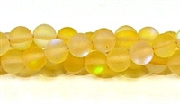 QRB524-04-8mm YELLOW MERMAID GLASS BEADS IN MATTE FINISH