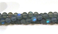 QRB524-05-6mm GRAY BLUE MERMAID GLASS BEADS IN MATTE FINISH