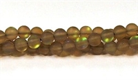 QRB524-06-6mm COFFEE MERMAID GLASS BEADS IN MATTE FINISH