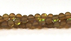 QRB524-06-6mm COFFEE MERMAID GLASS BEADS IN MATTE FINISH