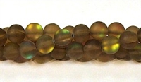 QRB524-06-8mm COFFEE MERMAID GLASS BEADS IN MATTE FINISH