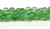 QRB524-07-8mm GREEN MERMAID GLASS BEADS IN MATTE FINISH