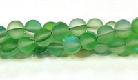 QRB524-07-8mm GREEN MERMAID GLASS BEADS IN MATTE FINISH