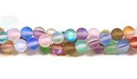 QRB524-09-6mm 7 COLORS MERMAID GLASS BEADS IN MATTE FINISH