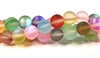 QRB524-09-8mm 7 COLOR MERMAID GLASS BEADS IN MATTE FINISH