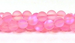 QRB524-10-8mm PINK MERMAID GLASS BEADS IN MATTE FINISH