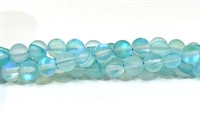 QRB524-11-6mm TURQUOISE  MERMAID BEADS IN MATTE FINISH