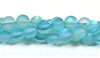 QRB524-11-8mm TURQUOISE  MERMAID GLASS BEADS IN MATTE FINISH