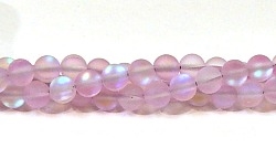 QRB524-12-6mm LT PURPLE MERMAID GLASS BEADS IN MATTE FINISH