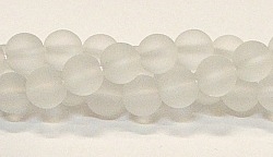R53-08mm WHITE FROSTED BEADS