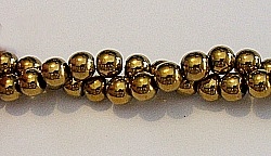 RB153-06mm HEMATITE METALLIC GOLD BEADS