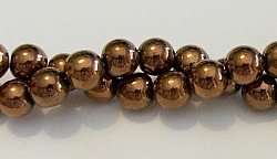 RB155-08mm HEMATITE METALLIC BRONZE BEADS