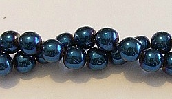 RB158-08-HEMATITE MATALLIC BLUE BEADS