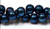 RB158-10-HEMATITE MATALLIC BLUE BEADS