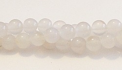 RB188-08mm WHITE AGATE BEADS