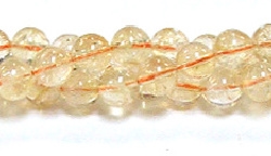 RB252-08mm STONE BEADS IN YELLOW CITRINE-A