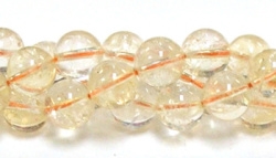 RB252-10mm STONE BEADS IN YELLOW CITRINE-A