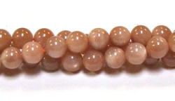 RB579-08mm STONE BEADS IN ORANGE MOONSTONE