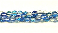 RB524-02-6mm BLUE MERMAID GLASS BEADS