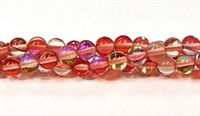 RB524-03-6mm RED MERMAID GLASS BEADS