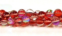 RB524-03-8mm RED MERMAID GLASS BEADS