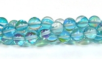 RB524-11-8mm TURQUOISE  MERMAID GLASS BEADS
