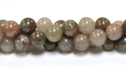 RB581-08mm STONE BEADS IN SILVER LEAF AGATE