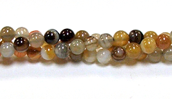 RB589-06mm STONE BEADS IN YELLOW PURSIAN GULF AGATE