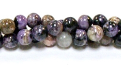 RB593-08mm STONE BEADS IN CHAROITE