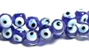 RB607-01 10mm GLASS BEADS IN EVIL EYE IN BLUE