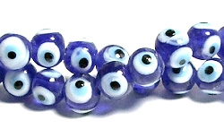 RB607-01 10mm GLASS BEADS IN EVIL EYE IN BLUE