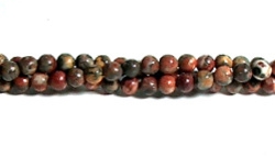 RB614-04mm STONE BEADS IN RED RHYOLITE