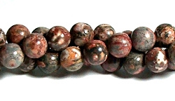 RB614-08mm STONE BEADS IN RED RHYOLITE