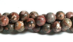 RB614-10mm STONE BEADS IN RED RHYOLITE