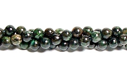 RB615-06mm STONE BEADS IN BLUE PYRITE