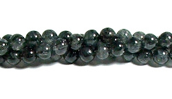 RB616-06mm BLACK LEPIDOLITE STONE BEADS