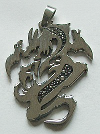 DRAGON PENDANT 2 IN STAINLESS STEEL