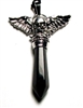 SW87-44 SKULL AND WINGS PENDANT IN ONYX