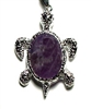 T89-11 STONE TURTLE PENDANT IN AMETHYST
