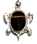 T89-18 STONE TURTLE PENDANT IN TIGER EYE