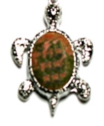 T89-42 STONE TURTLE PENDANT IN UNAKITE