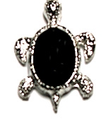 T89-44 STONE TURTLE PENDANT IN ONYX