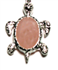 T89-56 STONE TURTLE PENDANT IN ROSE QUARTZ